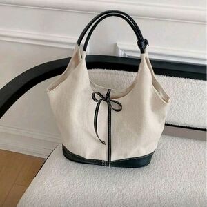Elegant Cream and Black Women's Tote Bag